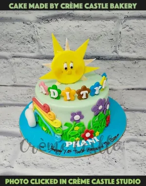 Sun and Flowers Cake