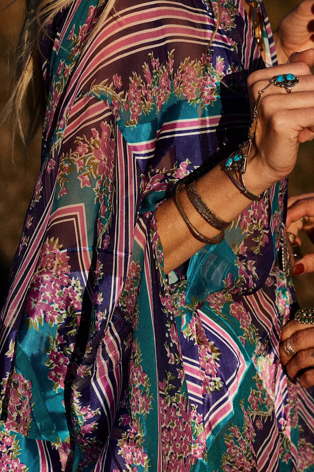 Sun Is Shining Silk Burnout Kimono