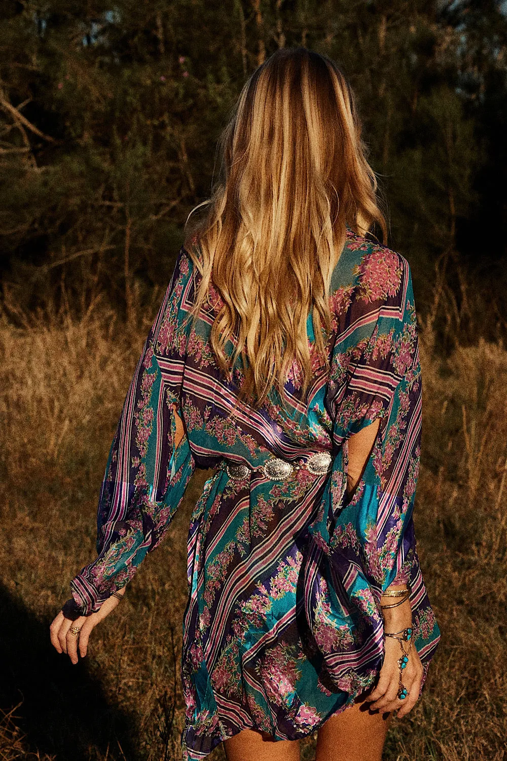 Sun Is Shining Silk Burnout Kimono