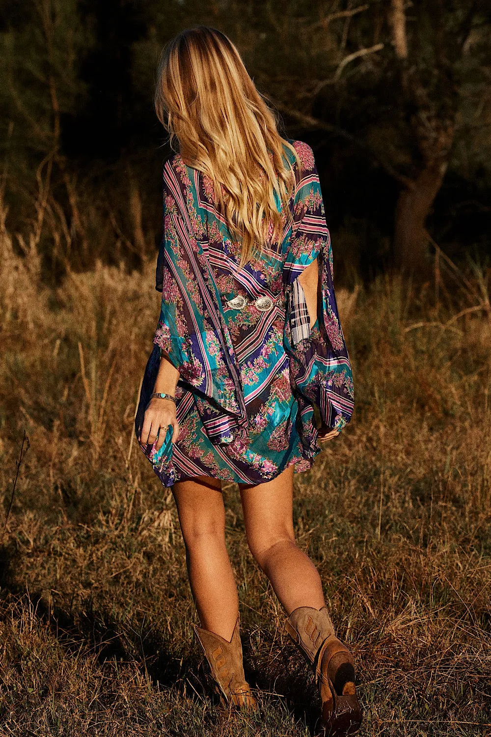 Sun Is Shining Silk Burnout Kimono