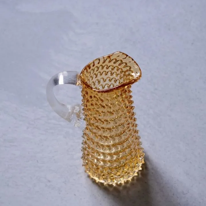 Tall Hobnail Jug - 1 Litre - Underlay Amber