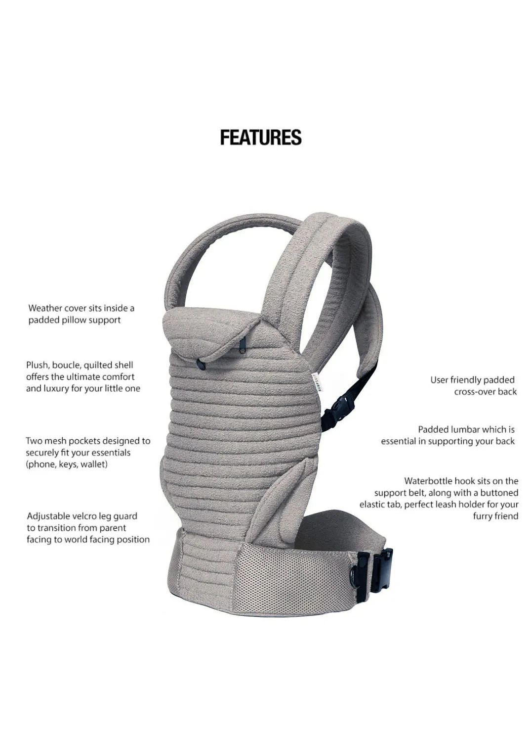 The Armadillo Baby Carrier - Wolf Grey