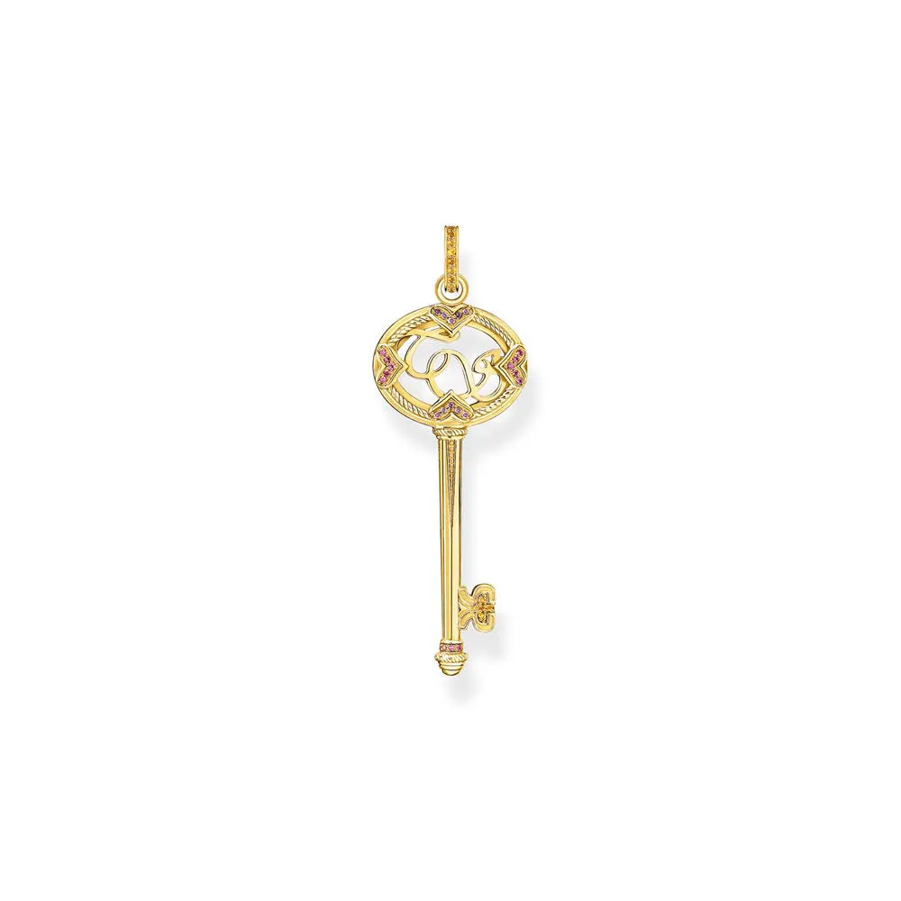 Thomas Sabo Gold Plated Sterling Silver Magic Garden Key Pendant