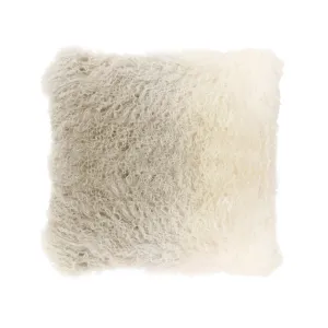 Tibetan Fur Cushions | Ivory Grey Ombre | Assorted Sizes