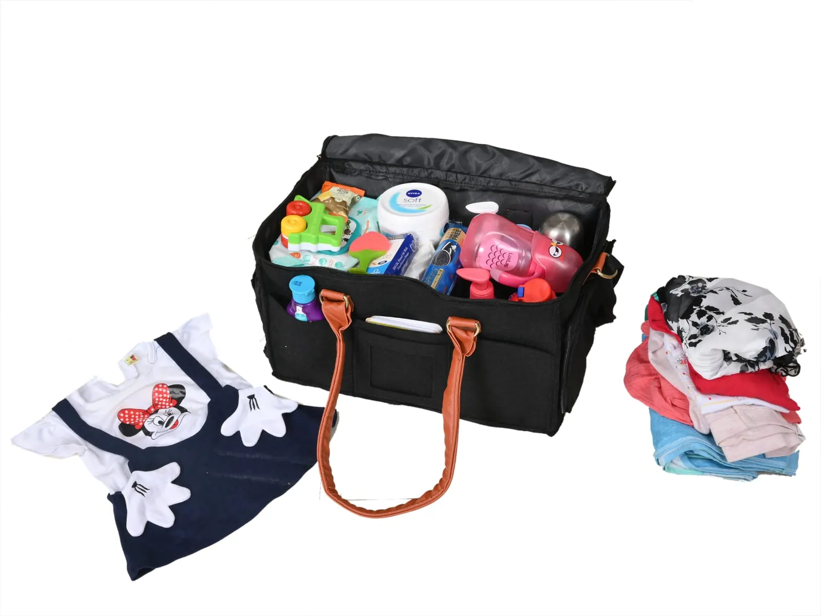 Travel tote bag | Diaper Caddy | Multifunctional Diaper bag| Unisex Diaper Bag | Traveling Baby bag | Diaper caddy with lid