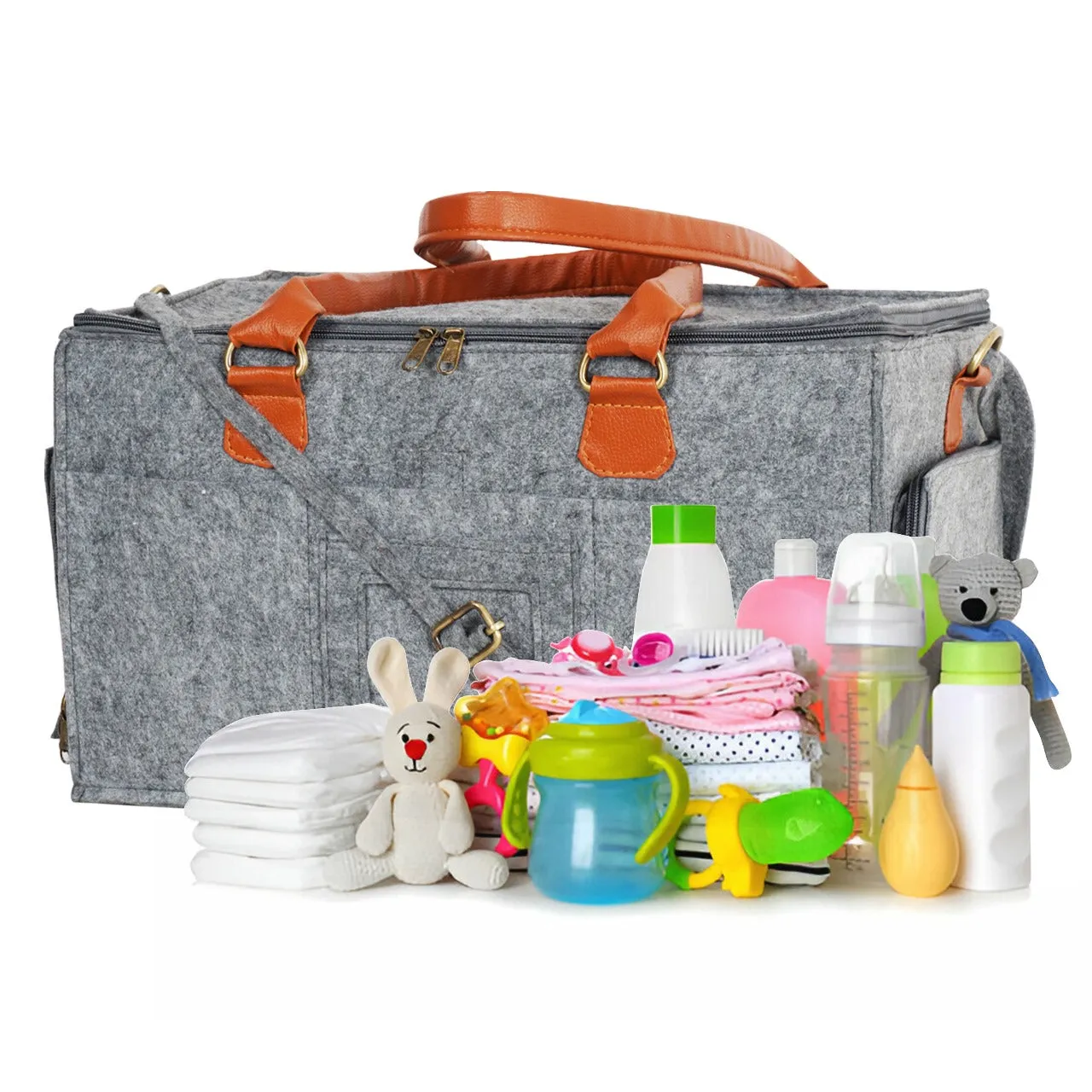 Travel tote bag | Diaper Caddy | Multifunctional Diaper bag| Unisex Diaper Bag | Traveling Baby bag | Diaper caddy with lid