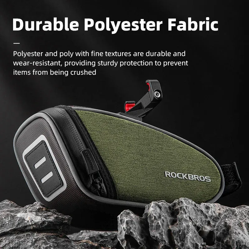 Waterproof Bicycle Saddle Bag Portable Cycling Seat Tail Pouch with Light Attachment