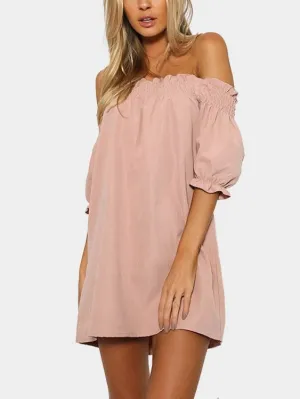 Wholesale Off The Shoulder Short Sleeve Mini Dresses