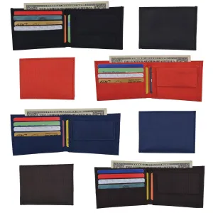 Wholesale Price Slim Nylon Boys Bifold Wallet with Coin Pouch Assorted Colors