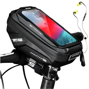 WILD MAN Cycling Handlebar Bag Bicycle Bag Rainproof Touch Screen Mtb Phone Bag 6.7 Inch Mobile Phone Case Bike Bag Accessories