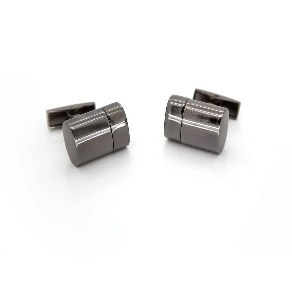 Working USB Cufflinks 32Gb Oval Flash Drive in Gunmetal