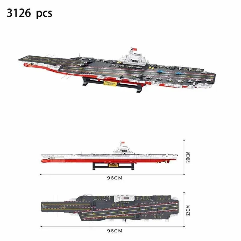 WW2 Military Type 003 Aircraft Carrier Warship Bricks Toy EU