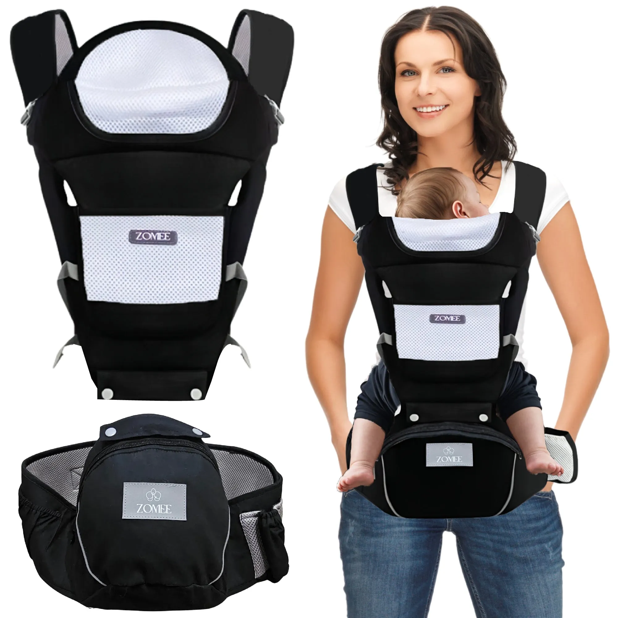 Zomee Baby Carrier with Hip Seat