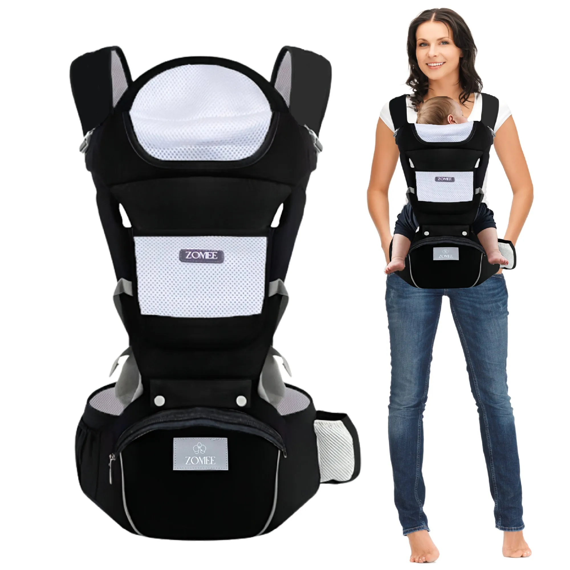 Zomee Baby Carrier with Hip Seat